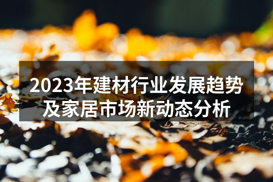2023年建材行业发展趋势及家居市场新动态分析